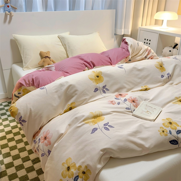 91家纺网 家纺一手货源 找家纺 尚帛 2024新款新疆棉磨毛印花单品枕套 春光-粉