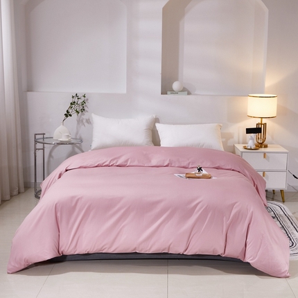 91家纺网 家纺一手货源 找家纺 （总）晶缦家纺 2025新款喷气全棉13376纯棉斜纹纯色多规格四件套和单品-沐色系列 单被套