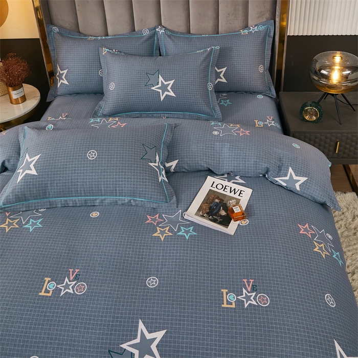 91家纺网 家纺一手货源 找家纺 尚帛 2024新款新疆棉磨毛印花单品被套 星光耀-灰