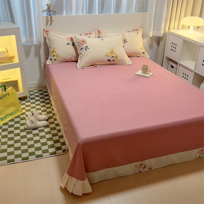 91家纺网 家纺一手货源 找家纺 尚帛 2024新款新疆棉磨毛印花单品枕套 春光-粉