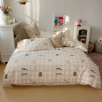 91家纺网 家纺一手货源 找家纺 （总）桃喜 2024新款40支13372全棉卡通印花小清新四件套