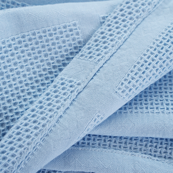 91家纺网 家纺一手货源 找家纺 （总）朴尔家纺 2024新款全棉质朴方格风立体华夫格透气纱布枕巾/对