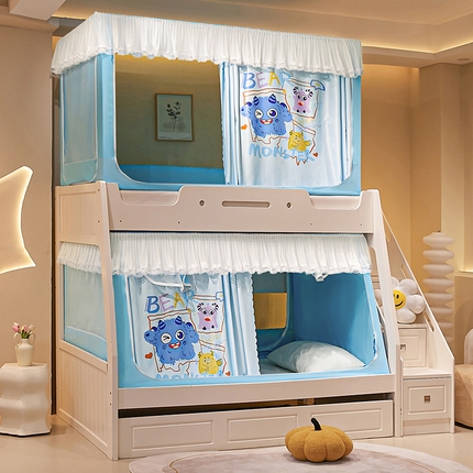 91家纺网 家纺一手货源 找家纺 （总）安金蚊帐 2024新款新型上下铺防尘顶子母床蚊帐