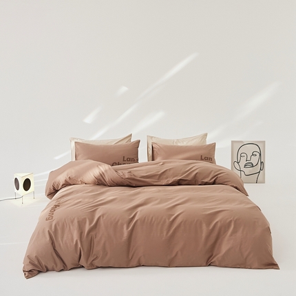 8小时 2024新款40S懒虫四件套系列---四件套 懒虫-咖