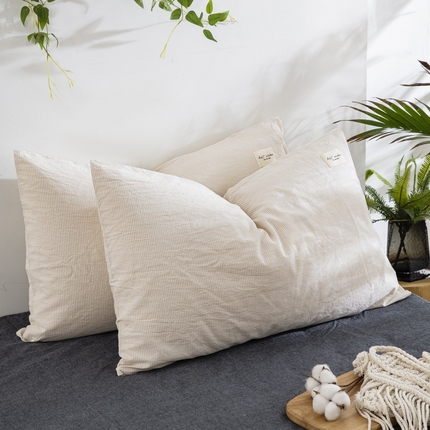 91家纺网 家纺一手货源 找家纺 （总）大黄蜂家居家纺 2025新款日式纯棉水洗棉信封式枕套