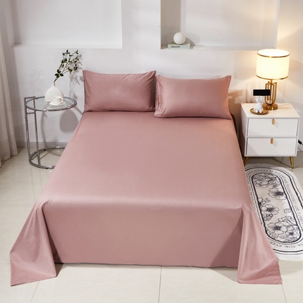 晶缦家纺 2024新款喷气全棉13376纯棉斜纹纯色多规格四件套和单品-沐色系列 单床单 沐色-奶咖