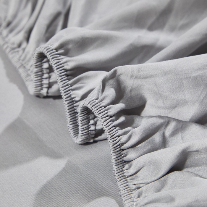 91家纺网 家纺一手货源 找家纺 晶缦家纺 2024新款全棉60支贡缎长绒棉纯色多规格四件套和单品-琅夕系列 单床笠 琅夕-奥丁灰