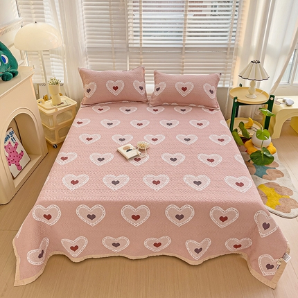 2024新款A类60支双面全棉高温水洗夹棉单床盖填充新疆棉花 心动一刻