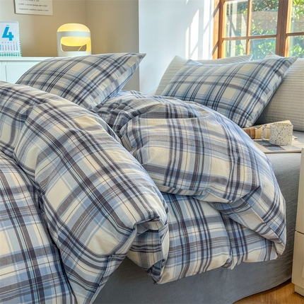 91家纺网 家纺一手货源 找家纺 （总）北欧良品 2024新款A类全棉色织水洗棉单被套