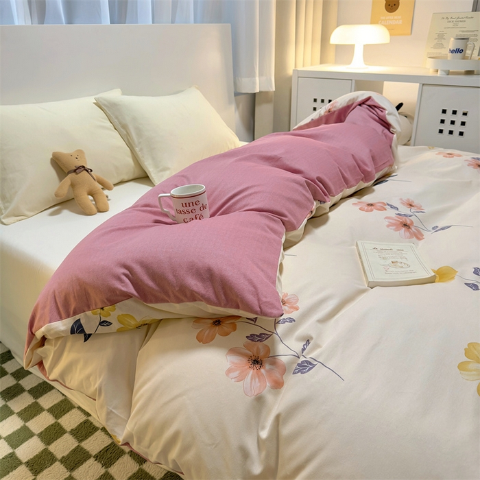 91家纺网 家纺一手货源 找家纺 尚帛 2024新款新疆棉磨毛印花单品被套 春光-粉