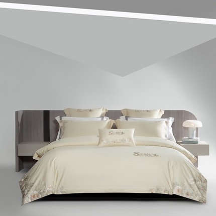 91家纺网 家纺一手货源 找家纺 （总）高大尚2025春夏新品长绒棉高端绣花四件套