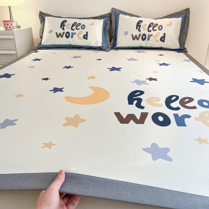 91家纺网 家纺一手货源 找家纺 （总）柒月 2024新款大版数码印花1600D加厚碳光冰丝席