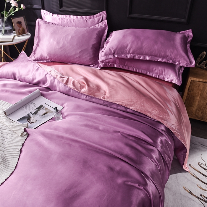 91家纺网 家纺一手货源 找家纺 经年 2025新款特价款丝绸冰丝单品套件系列 单被套 豆沙玉色