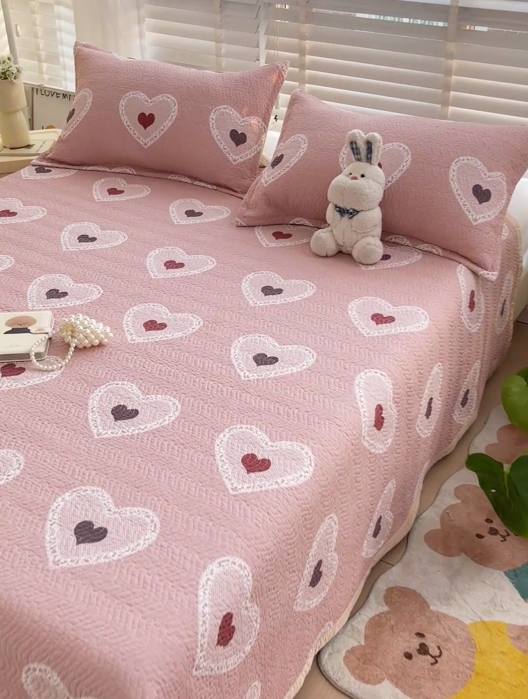 91家纺网 家纺一手货源 找家纺 2024新款A类60支双面全棉高温水洗夹棉单床盖填充新疆棉花 心动一刻