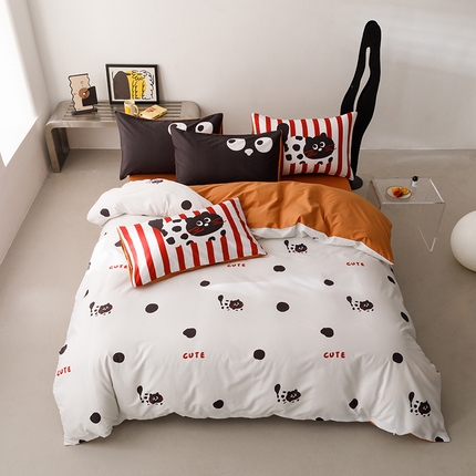 91家纺网 家纺一手货源 找家纺 （总）富瑞阁 2024新款ins13372全棉数码印花四件套