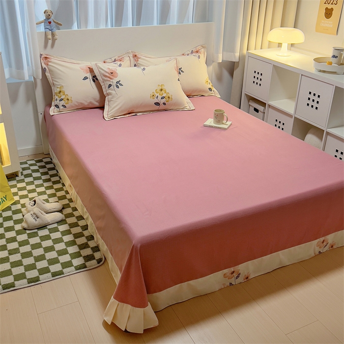 91家纺网 家纺一手货源 找家纺 尚帛 2024新款新疆棉磨毛印花单品枕套 春光-粉