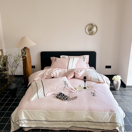馨蕊家居 2024春夏新品新疆阿克苏100支高定系列四件套-里奥 里奥-初夏粉