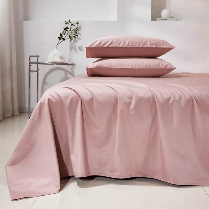 91家纺网 家纺一手货源 找家纺 晶缦家纺 2024新款喷气全棉13376纯棉斜纹纯色多规格四件套和单品-沐色系列 单床单 沐色-奶咖