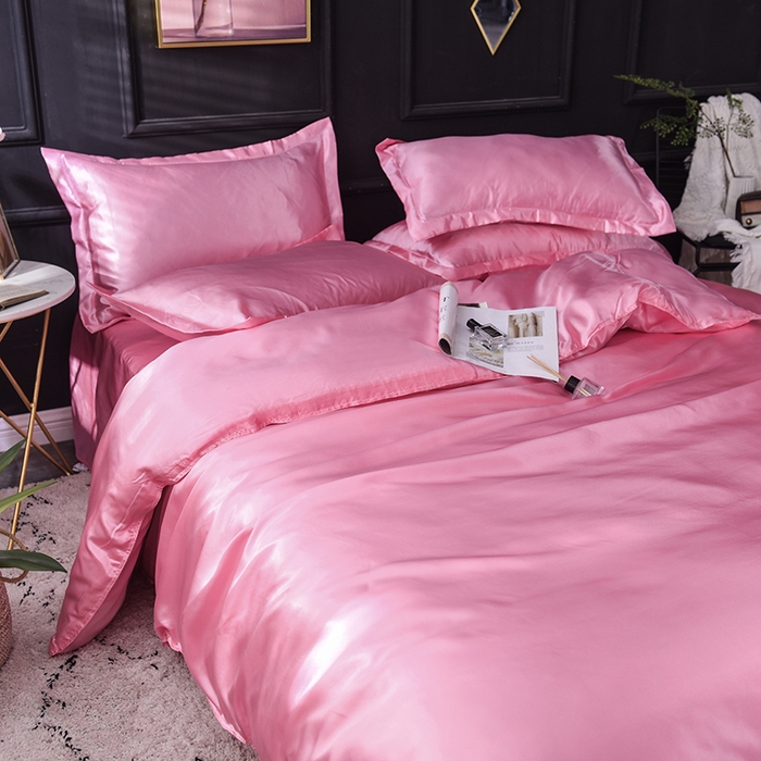 91家纺网 家纺一手货源 找家纺 经年 2025新款特价款丝绸冰丝单品套件系列 单被套 粉色