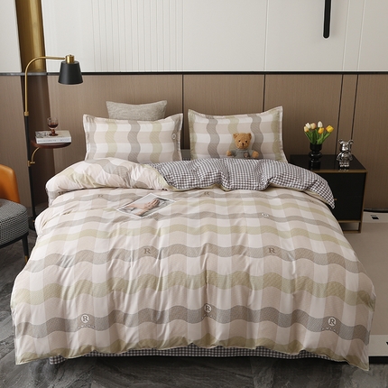 91家纺网 家纺一手货源 找家纺 （总）2024新款小清新ins风芦荟棉亲肤棉磨毛四件套植物羊绒直播