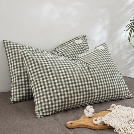 91家纺网 家纺一手货源 找家纺 （总）大黄蜂家居家纺 2025新款日式纯棉水洗棉信封式枕套