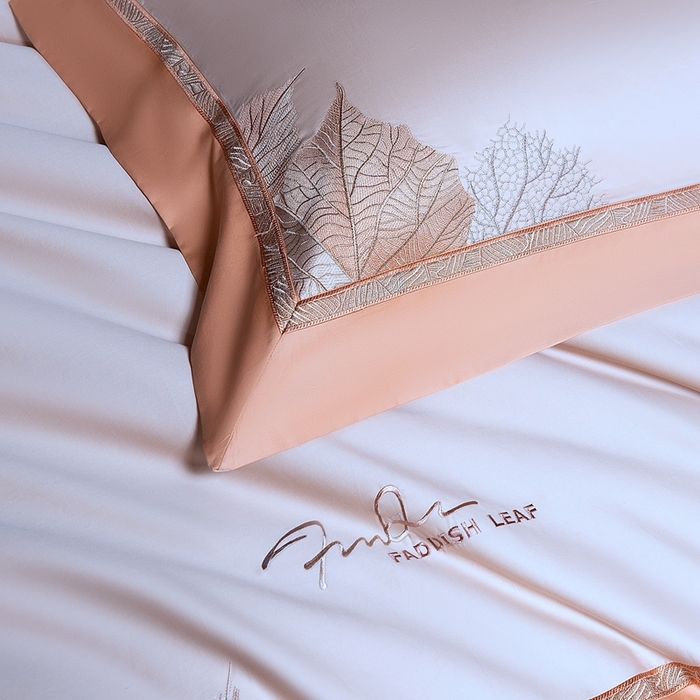 91家纺网 家纺一手货源 找家纺 高大尚2025春夏新品长绒棉高端绣花四件套-香榭丽 香榭丽-南瓜橘