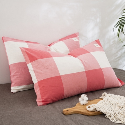 91家纺网 家纺一手货源 找家纺 （总）大黄蜂家居家纺 2025新款日式纯棉水洗棉信封式枕套