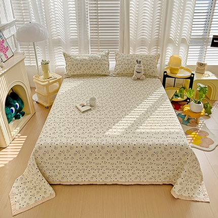 2024新款A类60支双面全棉高温水洗夹棉单床盖填充新疆棉花 乖乖熊