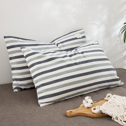 91家纺网 家纺一手货源 找家纺 （总）大黄蜂家居家纺 2025新款日式纯棉水洗棉信封式枕套