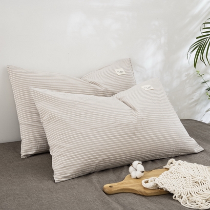 91家纺网 家纺一手货源 找家纺 （总）大黄蜂家居家纺 2025新款日式纯棉水洗棉信封式枕套