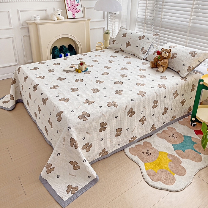 91家纺网 家纺一手货源 找家纺 2024新款A类60支双面全棉高温水洗夹棉单床盖填充新疆棉花 幸运结