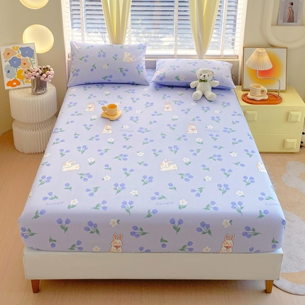 洺兰家居 2025新款全棉喷气印花单床笠纯棉小清新花卉北欧风床套/枕套 盎然