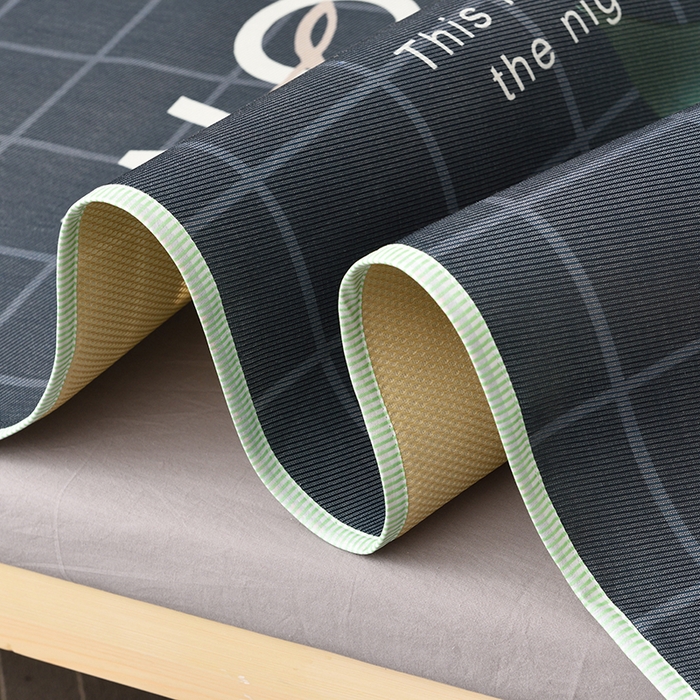 91家纺网 家纺一手货源 找家纺 多乐家纺 2024新款学生床数码大版印花冰丝凉席 芭蕉叶