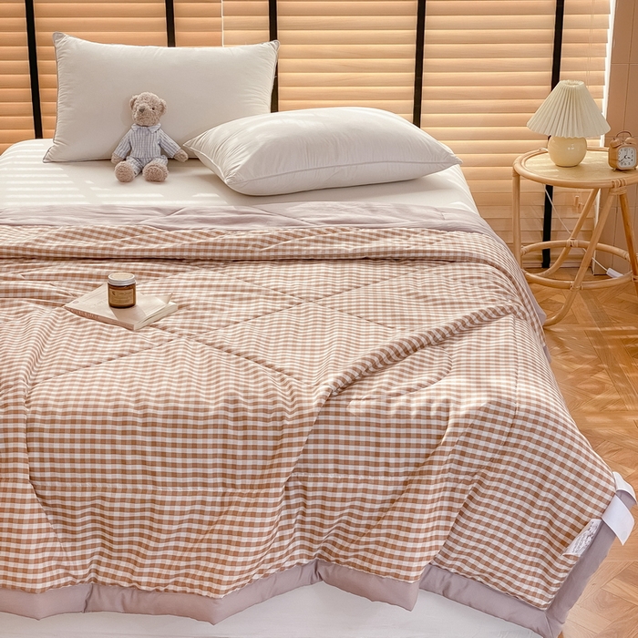 91家纺网 家纺一手货源 找家纺 梦恬佳2024新款无印风水洗棉夏被-米小格