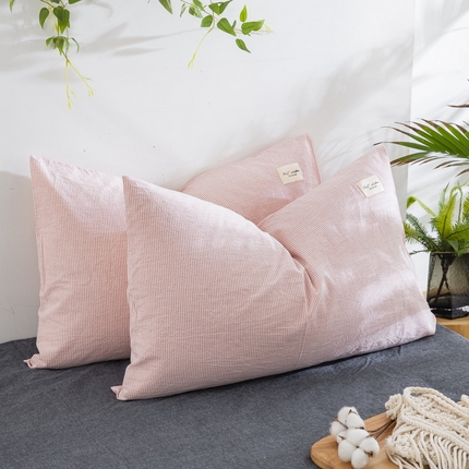 91家纺网 家纺一手货源 找家纺 （总）大黄蜂家居家纺 2025新款日式纯棉水洗棉信封式枕套