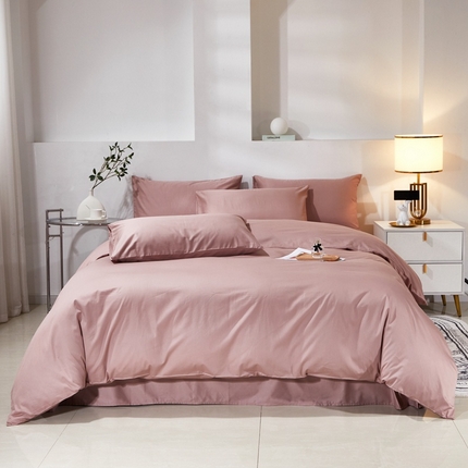 91家纺网 家纺一手货源 找家纺 （总）晶缦家纺 2025新款喷气全棉13376纯棉斜纹纯色多规格四件套和单品-沐色系列 四件套