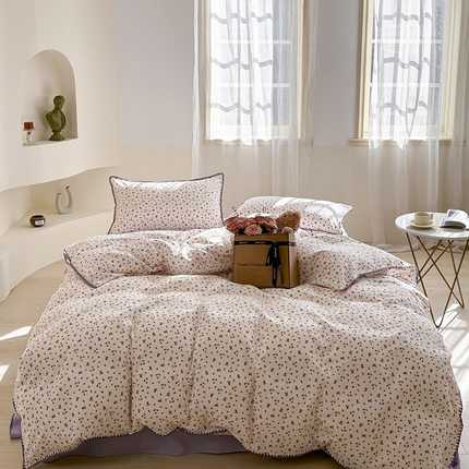 洋铭区（原狠狠爱） 2024新款全棉双层纱四件套 幸运小花