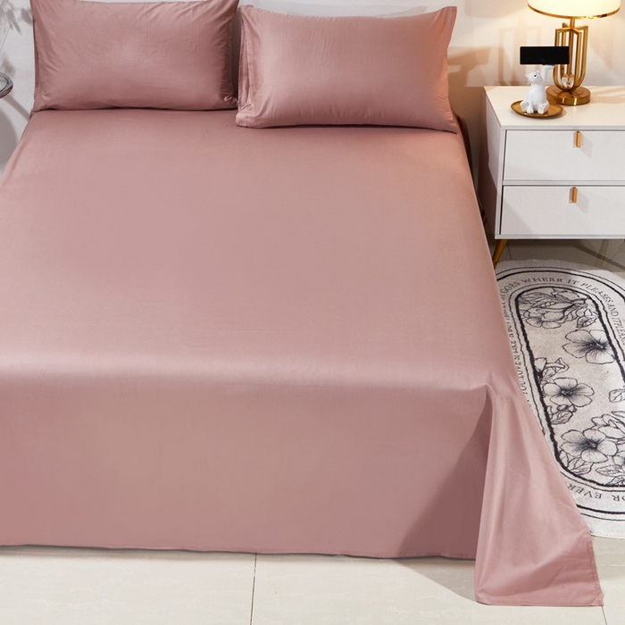 91家纺网 家纺一手货源 找家纺 晶缦家纺 2024新款喷气全棉13376纯棉斜纹纯色多规格四件套和单品-沐色系列 单床单 沐色-奶咖