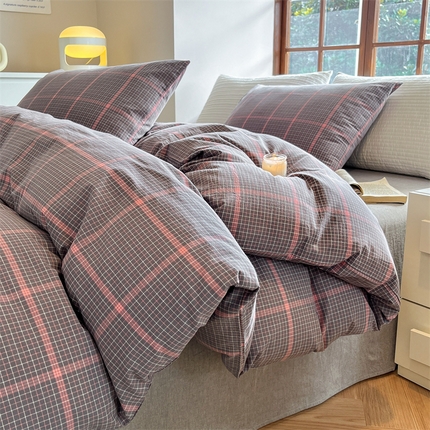 91家纺网 家纺一手货源 找家纺 （总）北欧良品 2024新款A类全棉色织水洗棉单被套