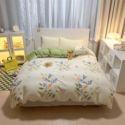 91家纺网 家纺一手货源 找家纺 尚帛 2024新款新疆棉磨毛印花单品被套 暖居