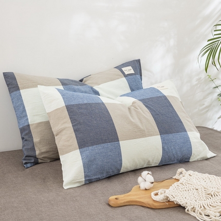 91家纺网 家纺一手货源 找家纺 （总）大黄蜂家居家纺 2025新款日式纯棉水洗棉信封式枕套