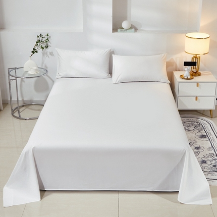 晶缦家纺 2024新款喷气全棉13376纯棉斜纹纯色多规格四件套和单品-沐色系列 单床单 沐色-本白