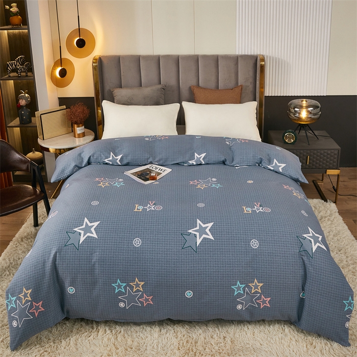 91家纺网 家纺一手货源 找家纺 尚帛 2024新款新疆棉磨毛印花单品被套 星光耀-灰