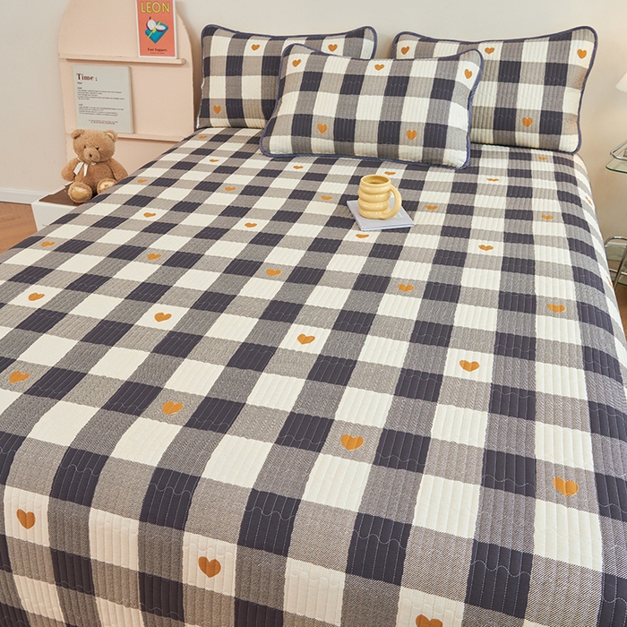 91家纺网 家纺一手货源 找家纺 莎果 2024新款正面纯棉绗缝床盖 米格利