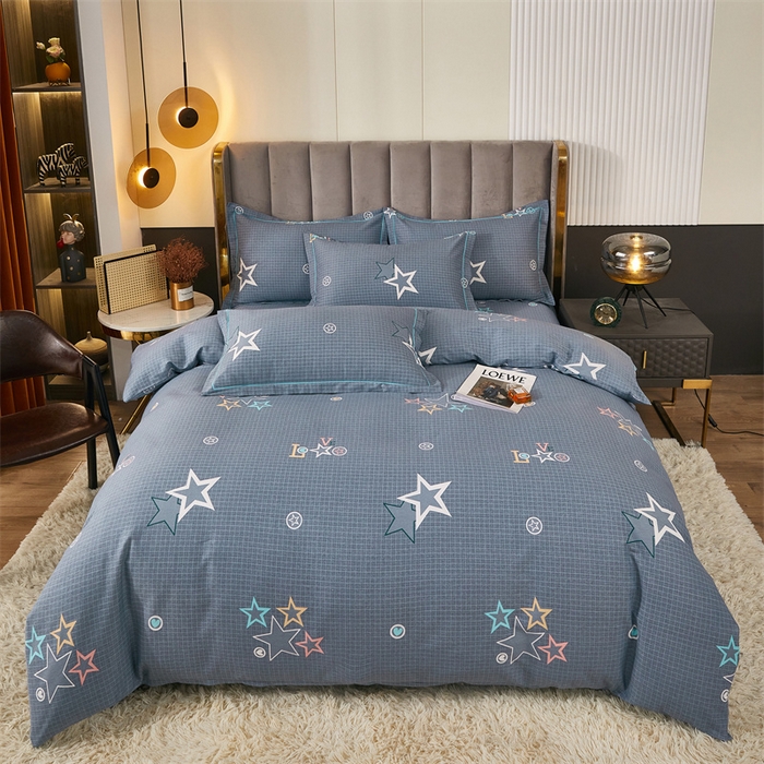 91家纺网 家纺一手货源 找家纺 尚帛 2024新款新疆棉磨毛印花单品被套 星光耀-灰