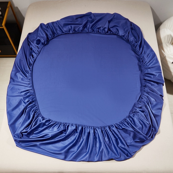 91家纺网 家纺一手货源 找家纺 （总）晶缦家纺 2025新款全棉60支贡缎长绒棉纯色多规格四件套和单品-琅夕系列 单床笠