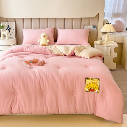 金帛坊 2024新款保暖火山熔岩鸭冬被被子被芯 清新粉