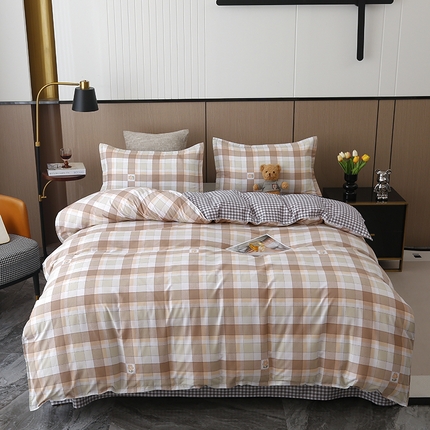 91家纺网 家纺一手货源 找家纺 （总）2024新款小清新ins风芦荟棉亲肤棉磨毛四件套植物羊绒直播