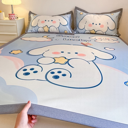 91家纺网 家纺一手货源 找家纺 （总）柒月 2024新款大版数码印花1600D加厚碳光冰丝席