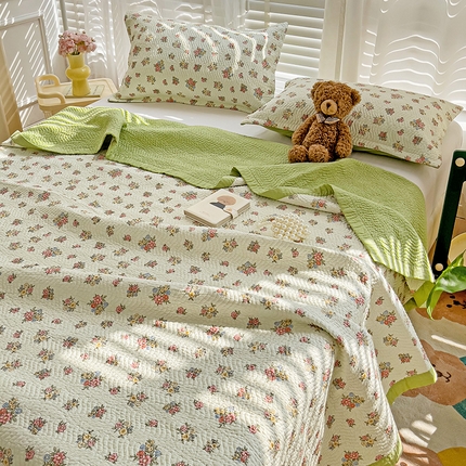 （总）胜权家纺 2024新款A类60支双面全棉高温水洗夹棉床盖三件套